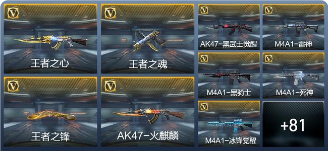 穿越火线：枪战王者V5 7王者武器 90英雄武器 5英雄角色 120万化 大师SS