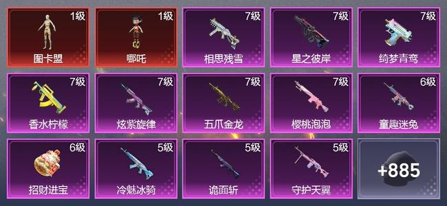 和平精英13载具 36升级枪 32粉装 28尾迹 460枪皮 332套装 198618热力 19印记