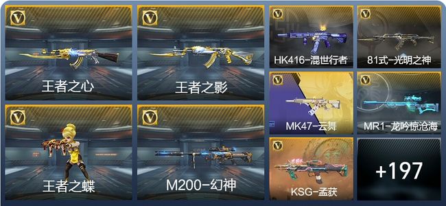 穿越火线：枪战王者V4 9王者武器 206英雄武器 10英雄角色 265万化 枪王SSS