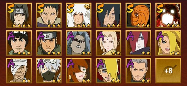 火影忍者V10 7S忍 18A忍 81忍 1090S碎片 14通灵 400W战力 前500名