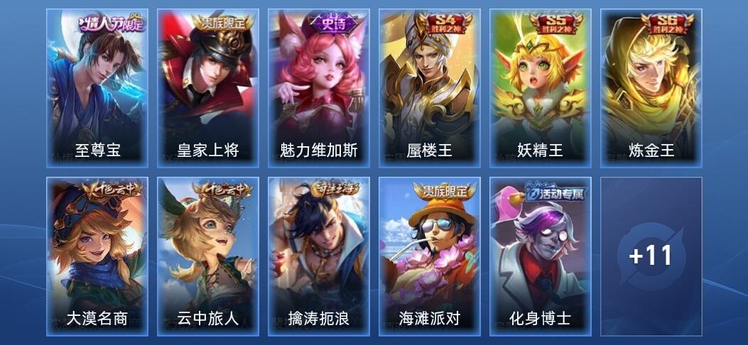 王者荣耀3史诗 22皮肤 尊贵铂金I