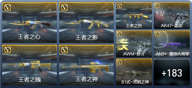 穿越火线：枪战王者V7 9王者武器 209英雄武器 6英雄角色 562万化 枪王SS