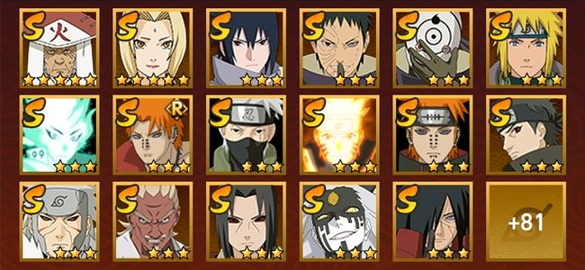 火影忍者V12 43S忍 55A忍 276忍 5413S碎片 23通灵 2000W战力 前50名 下忍