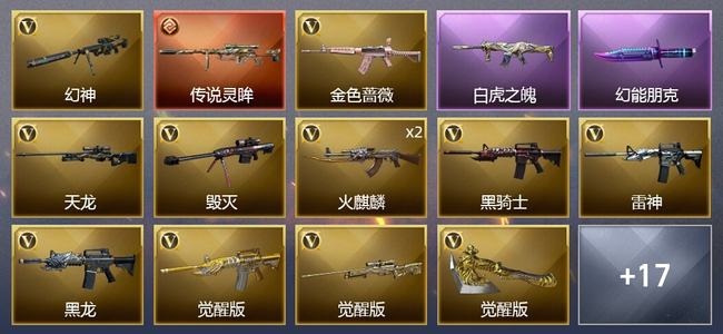 穿越火线（CF）1传说武器 1王者武器 1炫金武器 24V武器 2V角色 12皮肤 可排位 专家