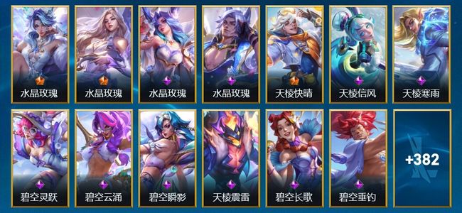 英雄联盟手游（lol手游）2典藏 14神话 56传说 204史诗 395皮肤 138英雄 大师
