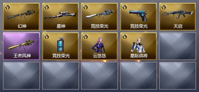 穿越火线（CF）1王者武器 17V武器 2V角色 3皮肤 可排位