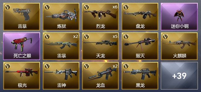 穿越火线（CF）1王者武器 71V武器 2V角色 7皮肤 可排位 新锐