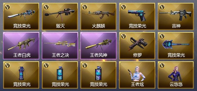 穿越火线（CF）3王者武器 19V武器 1V角色 6皮肤 可排位