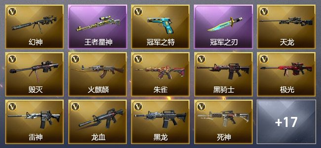 穿越火线（CF）3王者武器 2炫金武器 68V武器 3V角色 12皮肤 可排位