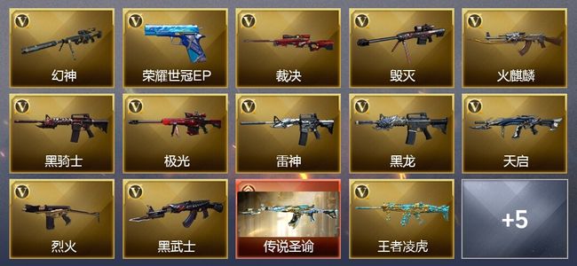 穿越火线（CF）1传说武器 1王者武器 40V武器 2V角色 10皮肤 可排位