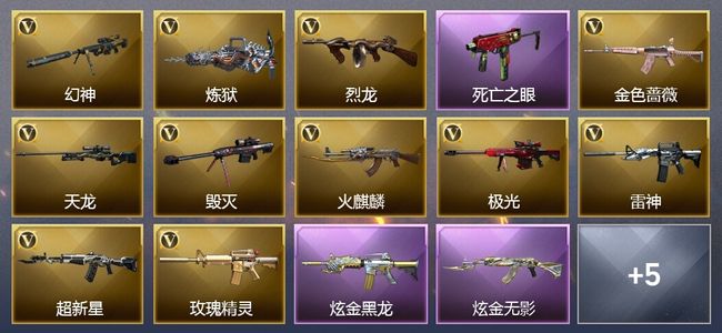 穿越火线（CF）3王者武器 2炫金武器 51V武器 1V角色 10皮肤 可排位