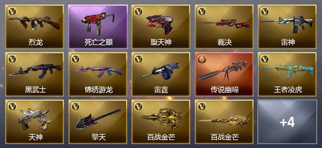 穿越火线（CF）1传说武器 2王者武器 32V武器 2V角色 5皮肤 可排位