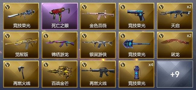 穿越火线（CF）0传说角色 0传说武器 0王者武器 0炫金武器 23V武器 3V角色 4皮肤 无