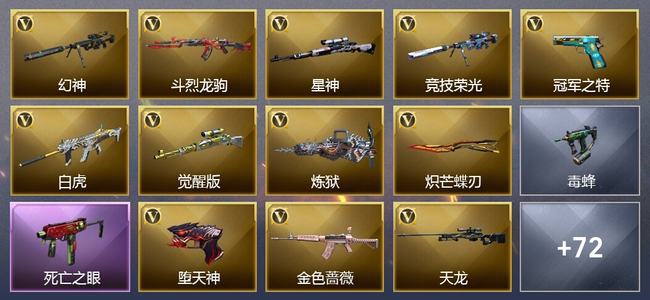 穿越火线（CF）1炫金武器 84V武器 3V角色 29皮肤 可排位