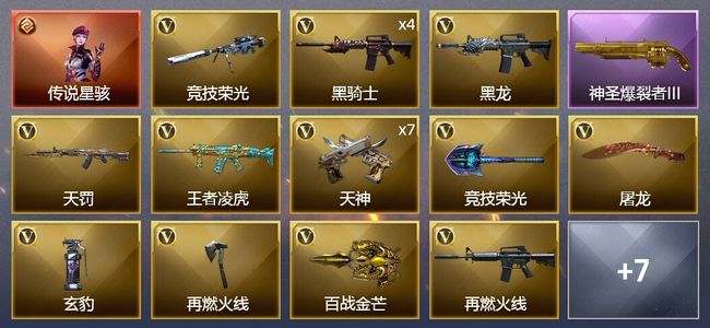 穿越火线（CF）1传说角色 1王者武器 32V武器 2V角色 可排位