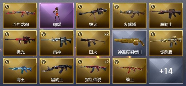 穿越火线（CF）30V武器 1V角色 14皮肤 可排位