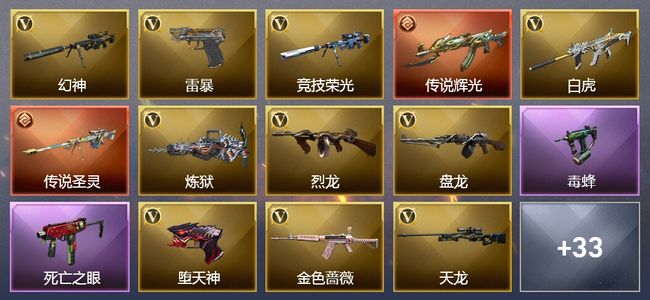 穿越火线（CF）2传说武器 14王者武器 1炫金武器 85V武器 7V角色 12皮肤 可排位