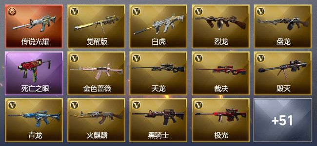 穿越火线（CF）1传说武器 31王者武器 6炫金武器 91V武器 20V角色 19皮肤 可排位