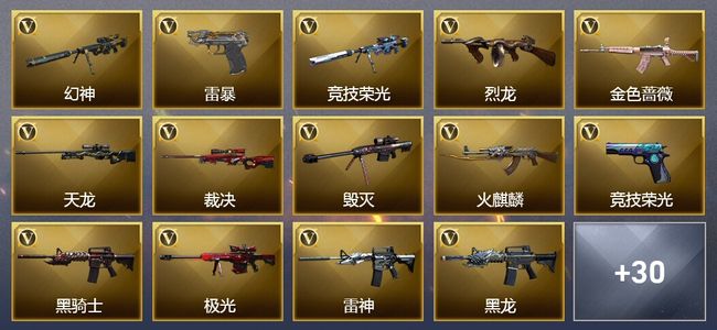 穿越火线（CF）22王者武器 71V武器 13V角色 19皮肤 可排位