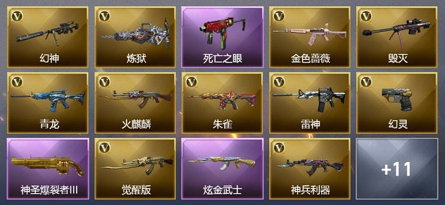 穿越火线（CF）1王者武器 1炫金武器 25V武器 11V角色 5皮肤 可排位