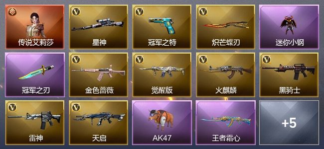 穿越火线（CF）1传说角色 3王者武器 20V武器 26V角色 11皮肤 可排位