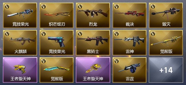 穿越火线（CF）7王者武器 33V武器 28V角色 7皮肤 可排位