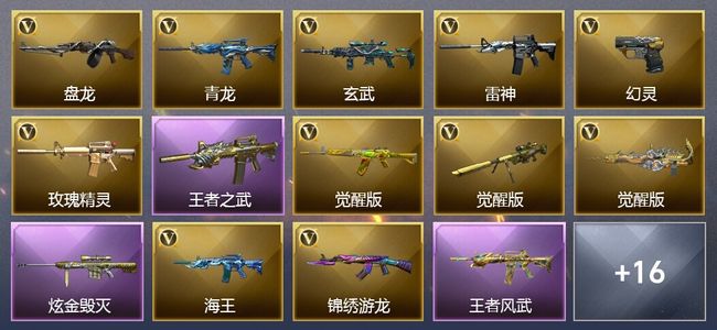 穿越火线（CF）6王者武器 1炫金武器 24V武器 18V角色 7皮肤 可排位