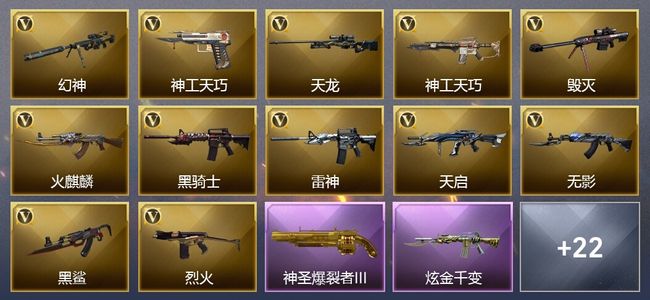 穿越火线（CF）1炫金武器 49V武器 26V角色 12皮肤 可排位
