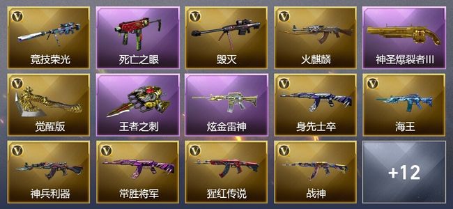 穿越火线（CF）3王者武器 1炫金武器 17V武器 14V角色 6皮肤 可排位