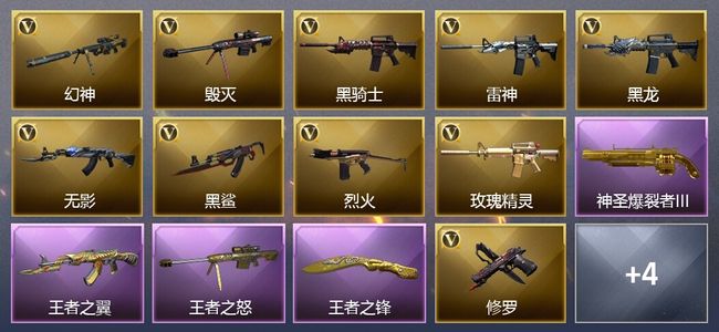 穿越火线（CF）3王者武器 13V武器 7V角色 3皮肤 可排位