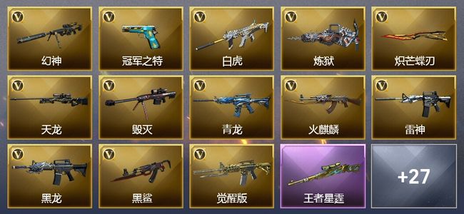 穿越火线（CF）1王者武器 48V武器 3V角色 18皮肤 可排位