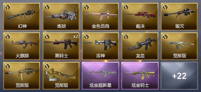 穿越火线（CF）2炫金武器 33V武器 12皮肤 可排位 传奇