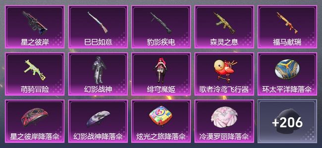 和平精英6升级枪 2粉装 2尾迹 145套装 43552热力 5印记