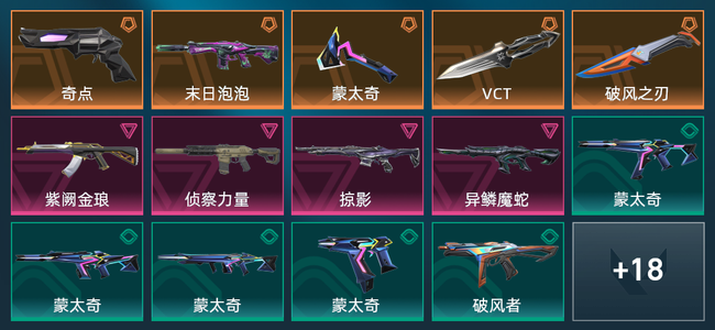 无畏契约5橙皮 4紫皮 32皮肤 12120皮肤总价值 365已用源晶 白银