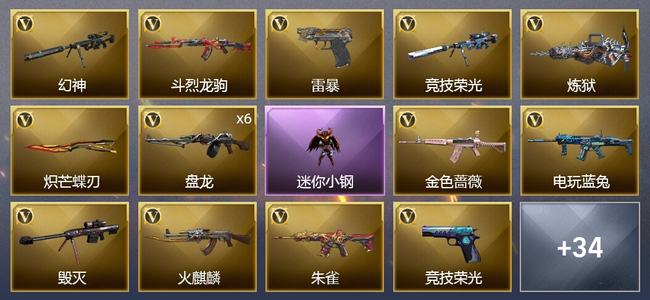 穿越火线（CF）1王者武器 1炫金武器 48V武器 2V角色 7皮肤 可排位 传奇