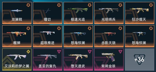 无畏契约：源能行动9传奇 1终极 4卓越 54皮肤 24英雄 18卡面 13挂饰 黄金