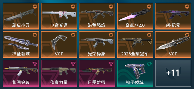 无畏契约10橙皮 3紫皮 31皮肤 2,5840皮肤总价值 665已用源晶 铂金