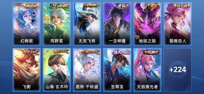 王者荣耀V7 1典藏 6传说 55史诗 237皮肤 118英雄 荣耀王者