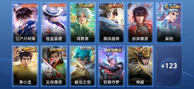 王者荣耀V4 1传说 25史诗 134皮肤 120英雄 永恒钻石IV