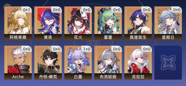 崩坏：星穹铁道13黄 12角色黄 1光锥黄 11五星角色 1五星光锥 10级 女主