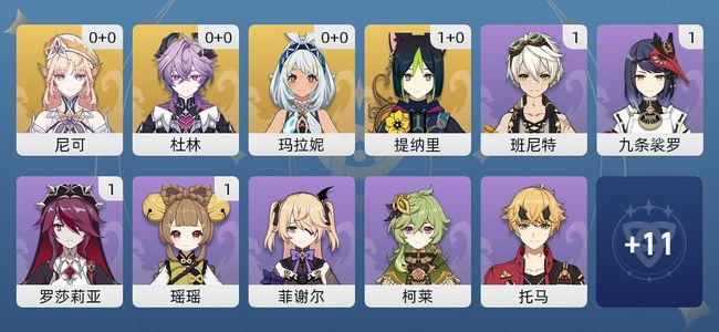 原神5黄 5角色黄 4五星角色 女主 21级