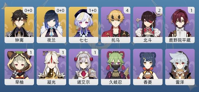 原神4黄 4角色黄 3五星角色 女主 36级