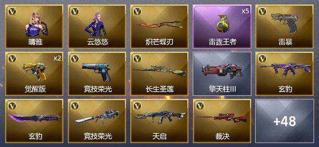 穿越火线（CF）5王者武器 50V武器 2V角色 14皮肤 可排位