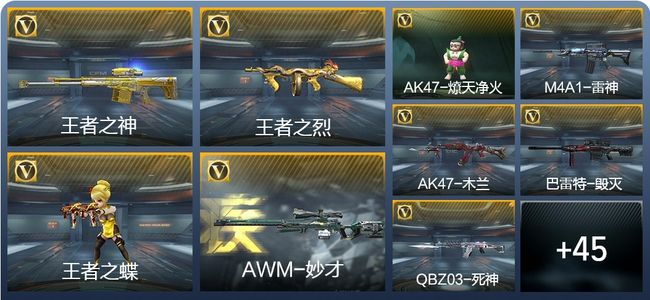 穿越火线：枪战王者V1 3王者武器 54英雄武器 1英雄角色 81万化 枪皇