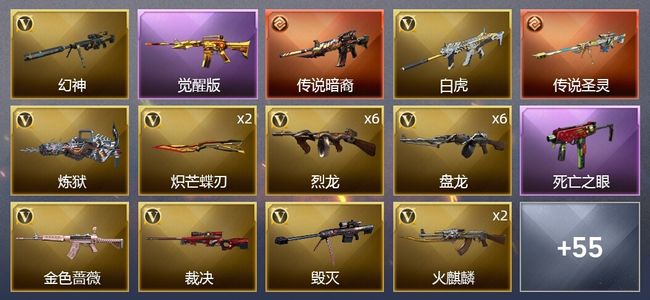 穿越火线（CF）2传说武器 4王者武器 2炫金武器 77V武器 3V角色 23皮肤 可排位 新锐