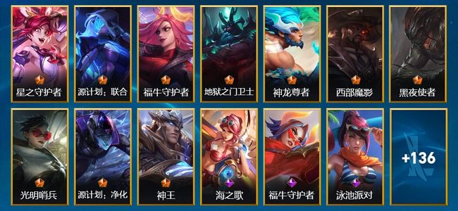 英雄联盟手游（lol手游）10传说 62史诗 149皮肤 127英雄 翡翠