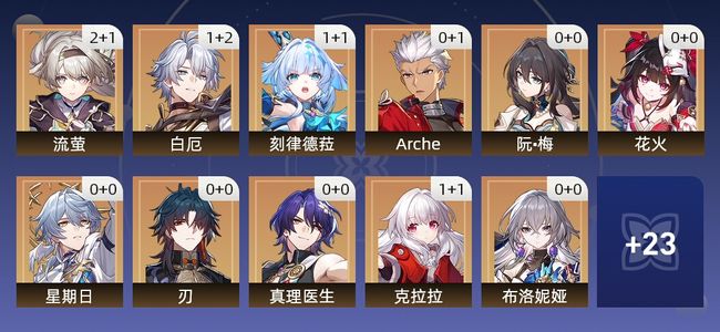 崩坏：星穹铁道24黄 18角色黄 6光锥黄 13五星角色 5五星光锥 65级 女主