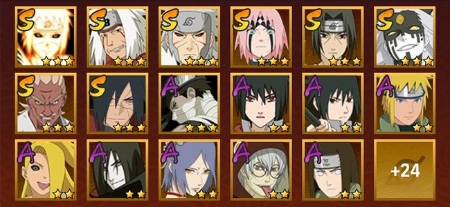 火影忍者V10 12S忍 29A忍 144忍 1626S碎片 19通灵 800W战力 前100名 中忍