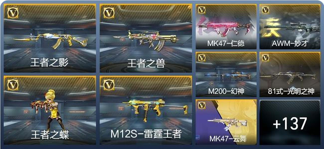 穿越火线：枪战王者V1 5王者武器 161英雄武器 5英雄角色 249万化 枪王SSS