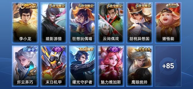 王者荣耀17史诗 96皮肤 永恒钻石I